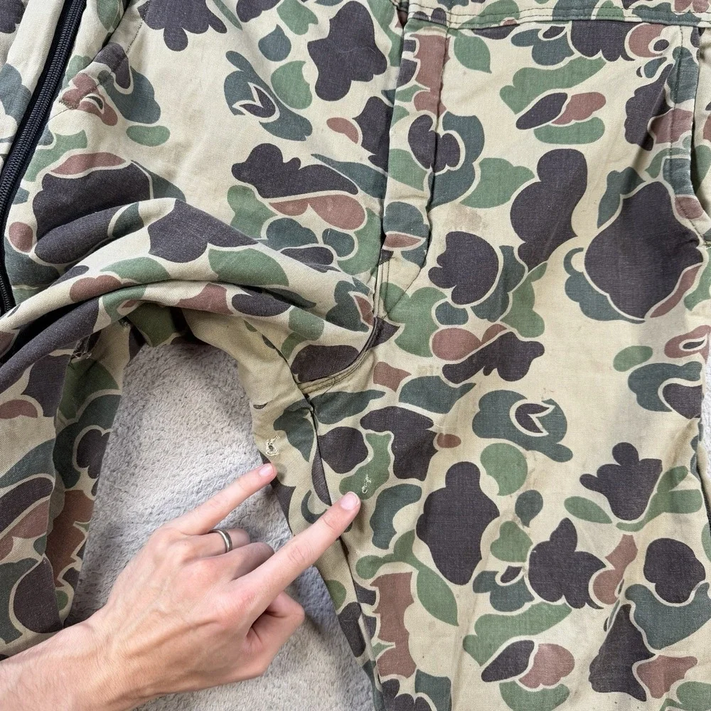 Vintage Walls Blizzard Pruf Coveralls Mens Small Duck Camo Quilted Hunting USA
